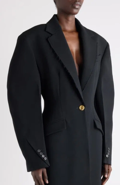 Givenchy Cocoon Fitted Coat In Wool In Black