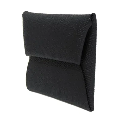 Pre-owned Hermes Black Epsom Leather Coin Purse/coin Case ()