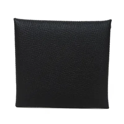Pre-owned Hermes Black Epsom Leather Coin Purse/coin Case ()