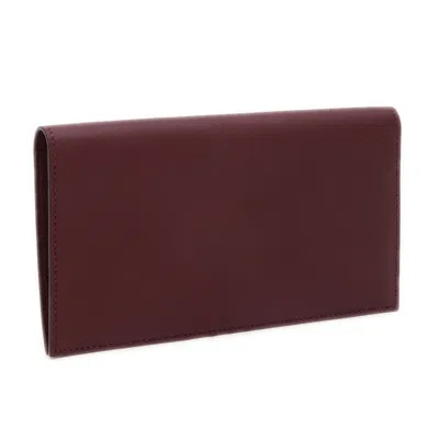 Pre-owned Hermes Bordeaux Swift Leather Long Wallet (bi-fold) () In Burgundy