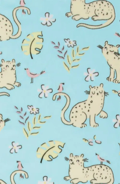 Munki Munki Kids' Jungle Kitties Fitted Two-piece Pajamas In Blue
