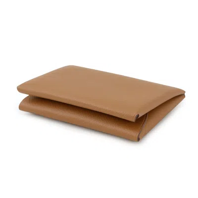 Pre-owned Hermes Gold Vert Epsom Leather Coin Purse/coin Case ()