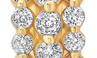 Crislu Triple Row Huggie Hoop Earrings In Gold