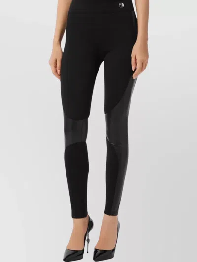 Philipp Plein Stretch Fit Ankle Length Trousers With Panels In Black