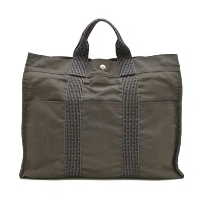 Pre-owned Hermes Gray Nylon Canvas Tote Bag ()
