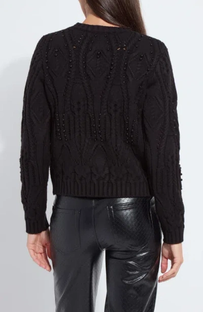 Lyssé Lysse Hadley Cozy Faux Pearl Embellished Sweater In Black