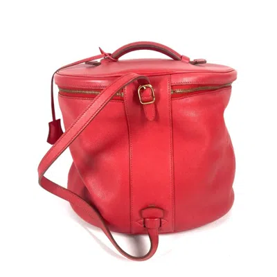 Pre-owned Hermes Intercity Red Color Leather Handbag Shoulder Bag Vanity Bag ()