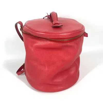 Pre-owned Hermes Intercity Red Color Leather Handbag Shoulder Bag Vanity Bag ()