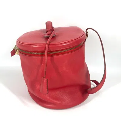 Pre-owned Hermes Intercity Red Color Leather Handbag Shoulder Bag Vanity Bag ()