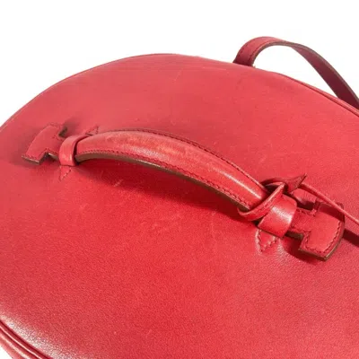 Pre-owned Hermes Intercity Red Color Leather Handbag Shoulder Bag Vanity Bag ()