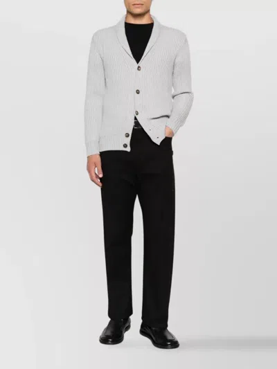 Eleventy Shawl Collar Cardigan Front Pockets In Gray