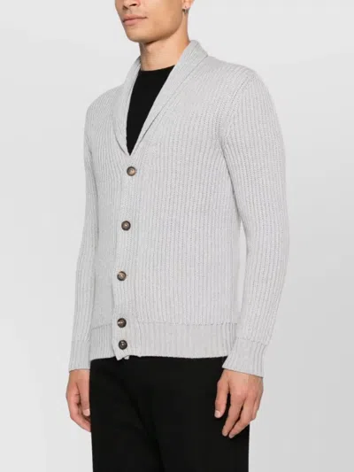 Eleventy Shawl Collar Cardigan Front Pockets In Gray