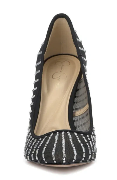 Jessica Simpson Women's Piviano Rhinestone Mesh Pumps In Black