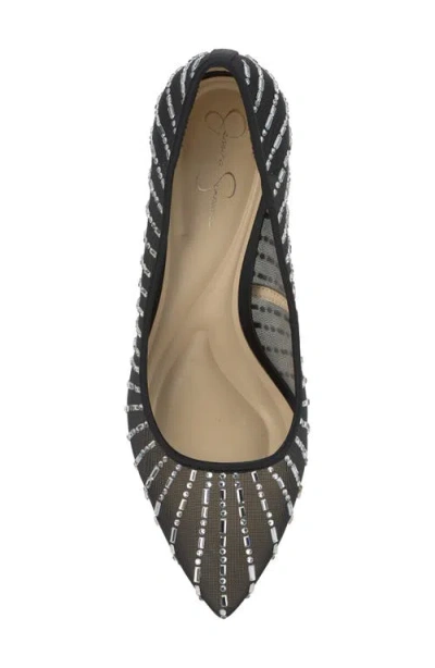 Jessica Simpson Women's Piviano Rhinestone Mesh Pumps In Black