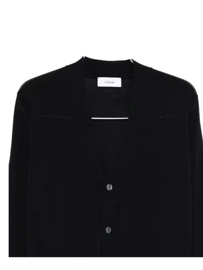 Lardini Button-front Wool Cardigan In Black