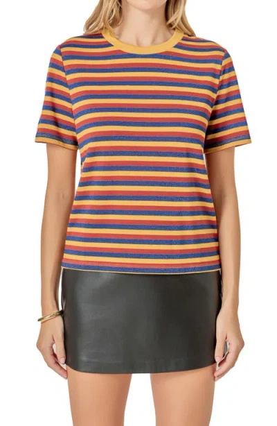 English Factory Sparkle Stripe T-shirt In Multi