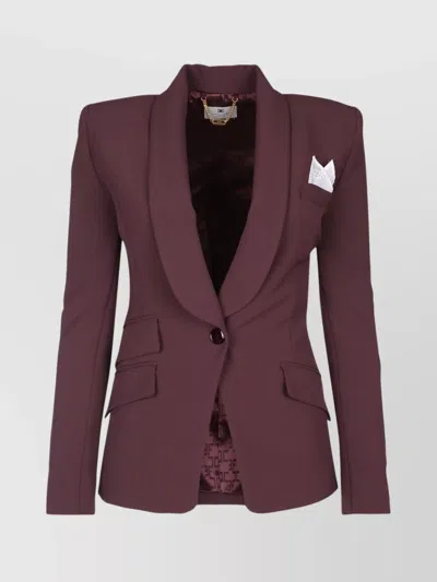 Elisabetta Franchi Tailored Jacket And Trouser Set In Burgundy