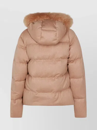 Eleventy Insulated Jackets With Fur Trim Hood In Pink