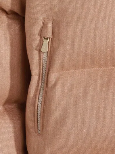 Eleventy Insulated Jackets With Fur Trim Hood In Pink