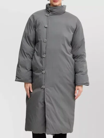 Hugo Boss Pashiza Reversible Long Down Jacket In Gray