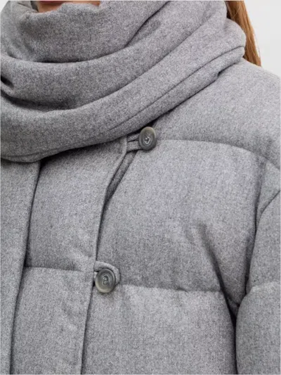 Hugo Boss Pashiza Reversible Long Down Jacket In Gray
