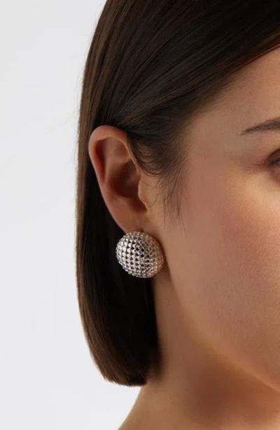 Nordstrom Mesh Button Stud Earrings In Metallic