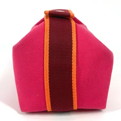 Pre-owned Hermes Pink Canvas Handbag Vanity Bag ()