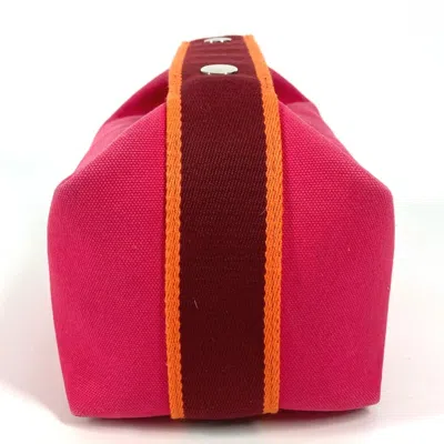 Pre-owned Hermes Pink Canvas Handbag Vanity Bag ()