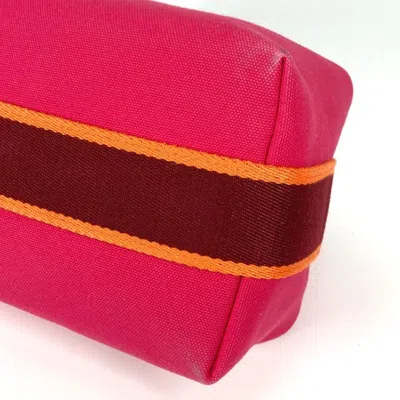Pre-owned Hermes Pink Canvas Handbag Vanity Bag ()