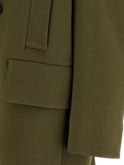 Namacheko Double-breasted Coat Featuring Structured Shoulders In Green