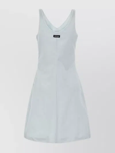 Miu Miu Satin Mini Dress Fitted Silhouette In White