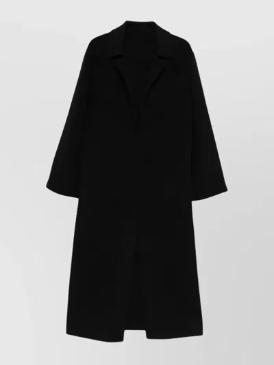 Alberta Ferretti Longline Coat Featuring Notched Lapels In Black