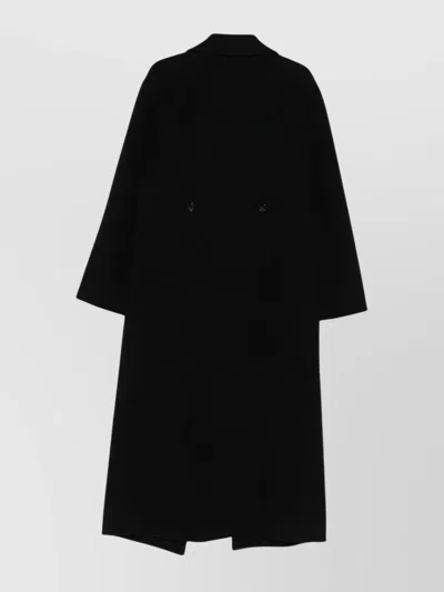 Alberta Ferretti Longline Coat Featuring Notched Lapels In Black