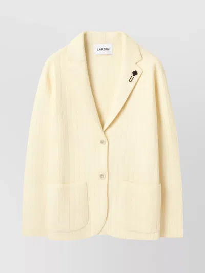 Lardini Tailored Knit Blazer Notch Lapel In Yellow