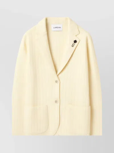 Lardini Tailored Knit Blazer Notch Lapel In Yellow