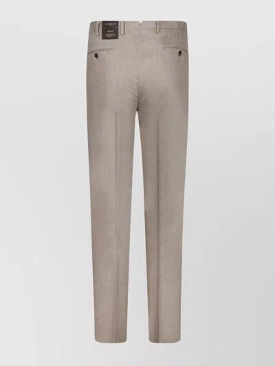 Incotex Tailored Trousers With Back Pockets And Belt Loops In Neutral