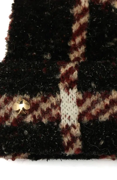 Kate Spade New York Park Ave Plaid Beanie In Black