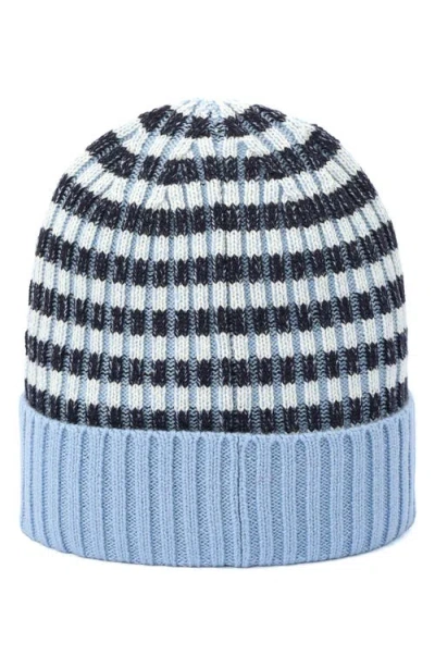 Kate Spade New York Stripe Cuff Beanie In Blue