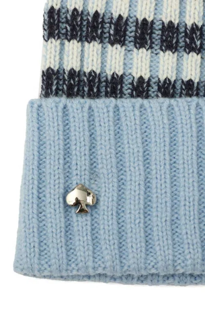 Kate Spade New York Stripe Cuff Beanie In Blue