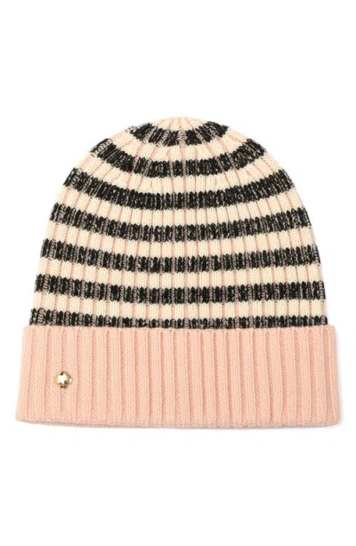 Kate Spade New York Stripe Cuff Beanie In Neutral