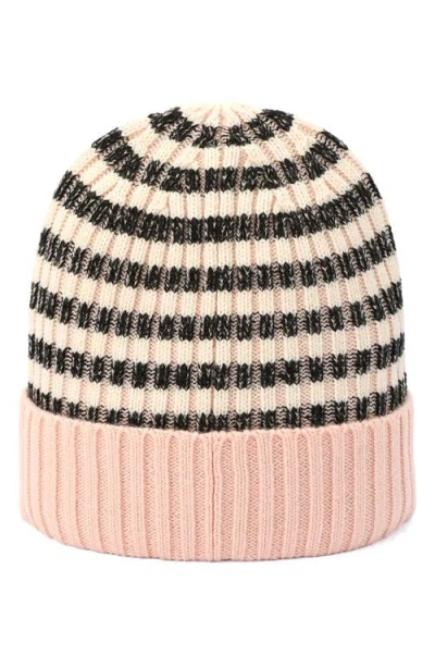 Kate Spade New York Stripe Cuff Beanie In Neutral