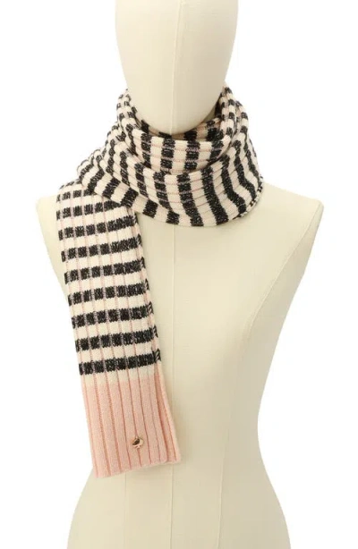 Kate Spade New York Stripe Rib Scarf In Neutral