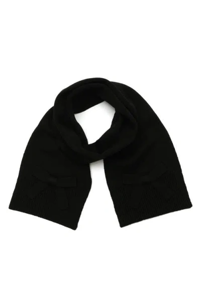 Kate Spade New York Bow Trim Scarf In Black