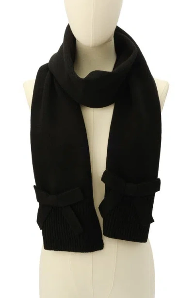 Kate Spade New York Bow Trim Scarf In Black