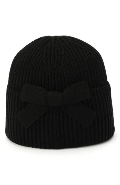 Kate Spade New York Bow Rib Beanie In Black