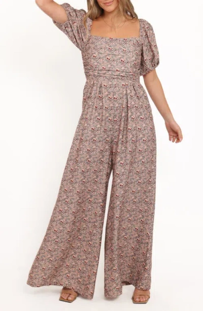 Petal And Pup Petal & Pup Jayda Puff Sleeve Wide Leg Jumpsuit In Brown