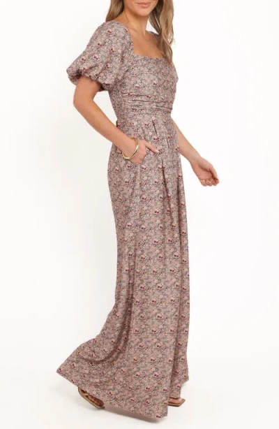 Petal And Pup Petal & Pup Jayda Puff Sleeve Wide Leg Jumpsuit In Brown
