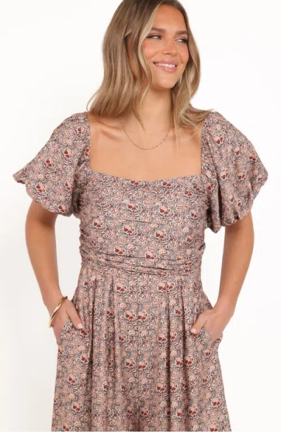 Petal And Pup Petal & Pup Jayda Puff Sleeve Wide Leg Jumpsuit In Brown