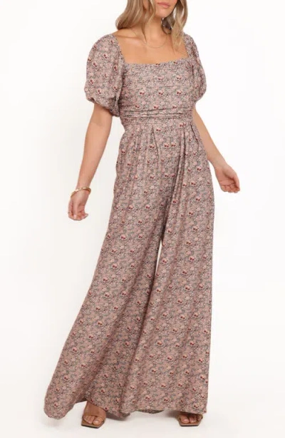 Petal And Pup Petal & Pup Jayda Puff Sleeve Wide Leg Jumpsuit In Brown