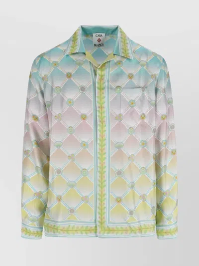 Casablanca Long Sleeve Patterned Shirt Chest Pocket In Multi